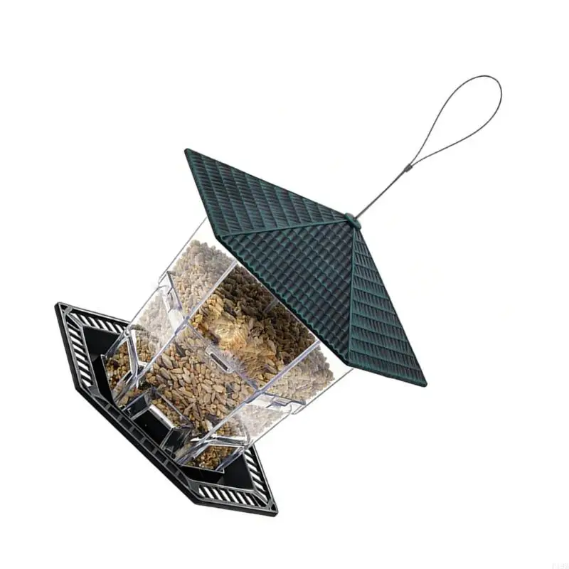 F19B Hanging Portable Wild Bird Dispenser For Outdoor Use With 1L Capacity produced Of Durable ABS Plastic For Garden And deck