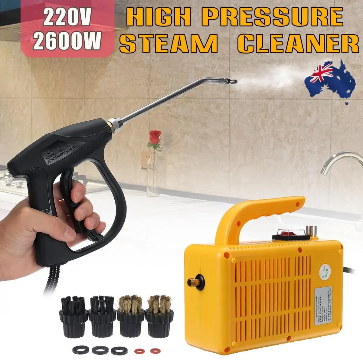 

220V 2600W/3000W Professional Steam Cleaner Handheld Steam Generator High Pressure Cleaning Machine for Household Kitchen