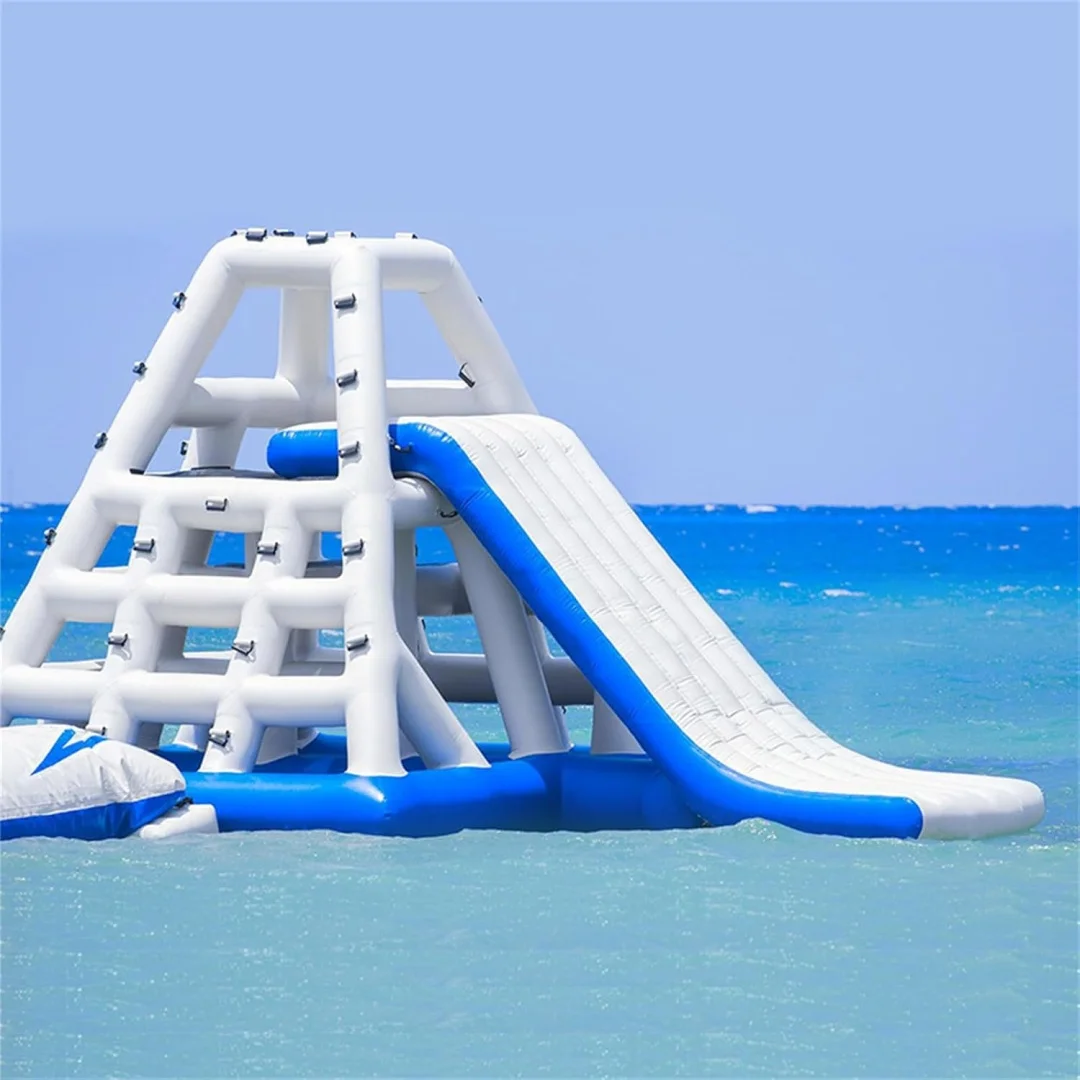 5.8x3.66m Custom Inflatable Water Park Triangle Slide and Water Climbing Pyramid Toys for Home or School Use