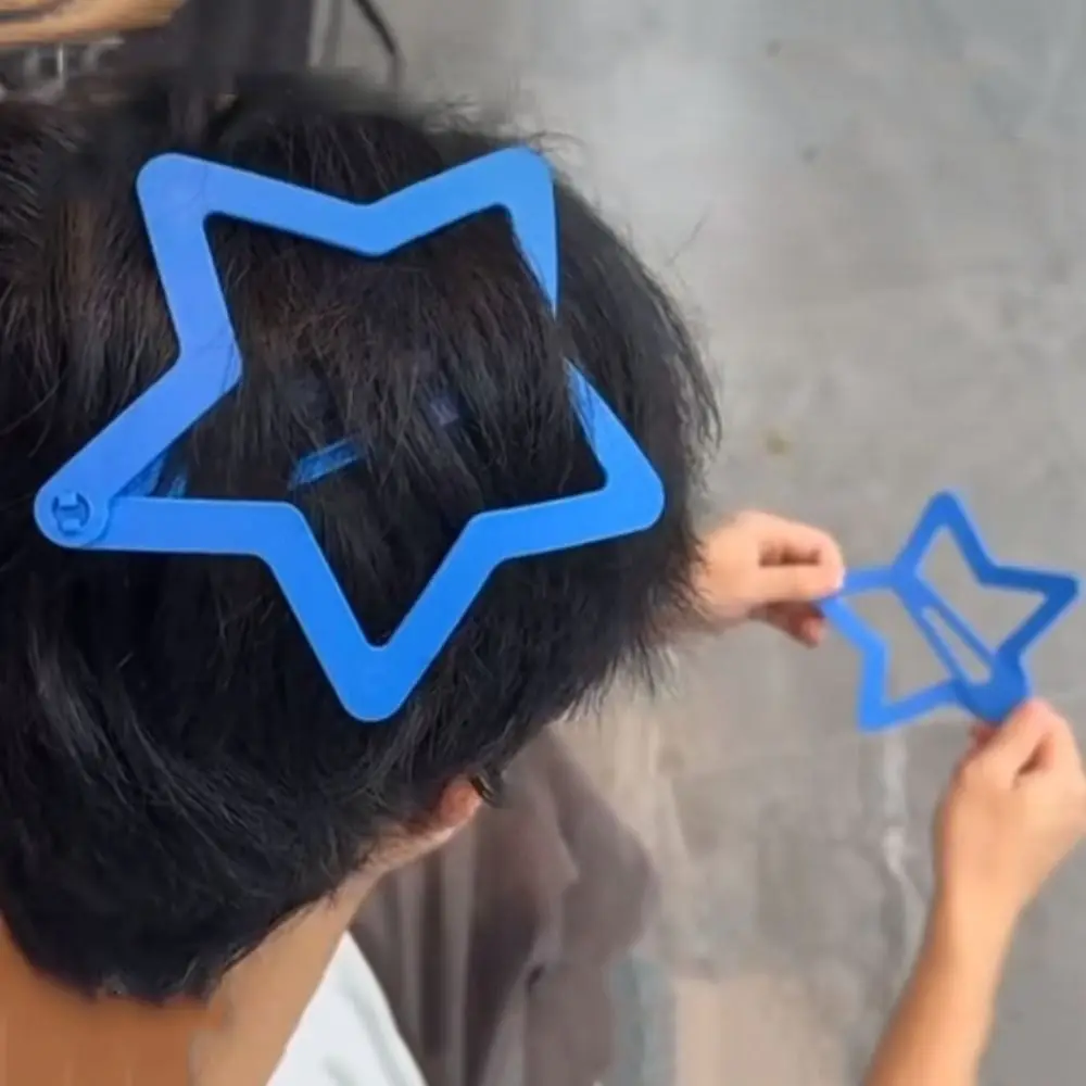 Trendy Creative Extra-large Star Hair Clip INS Solid Color Openwork Star Hairpin Novelty Kawaii Curtain Clip Woman