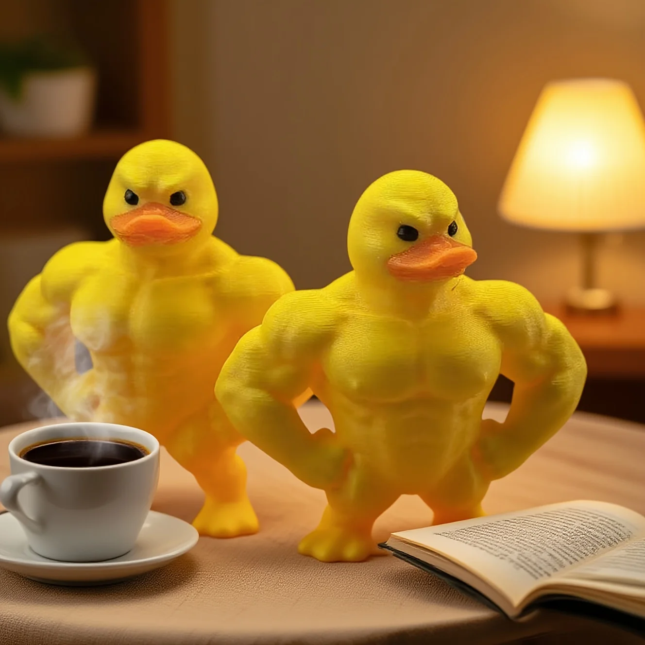 

1/2 шт. Забавный декор в виде мышечной утки-милая желтая утка с определенными руками, украшение для дома и улицы для дома, офиса, вечеринки