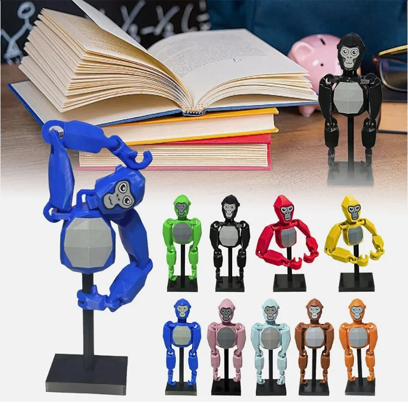Gorilla Tag Flexy Fidget Figurine Monkey 3d Printed Movable Joints Dolls Cartoon Animal Toys Home Decor Children Birthday Gifts