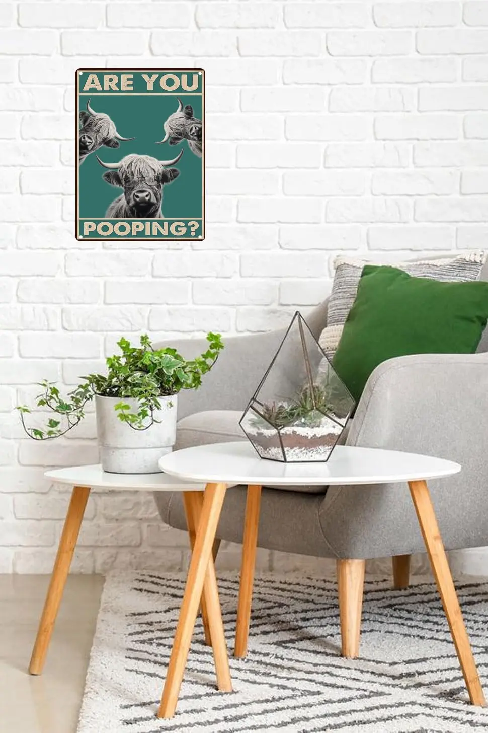 Metal Sign Highland Cow Are You Pooping Sign Vintage Funny Sign Retro Aluminum Tin Signs for Home Kitchen Bathroom Garden Bar (8