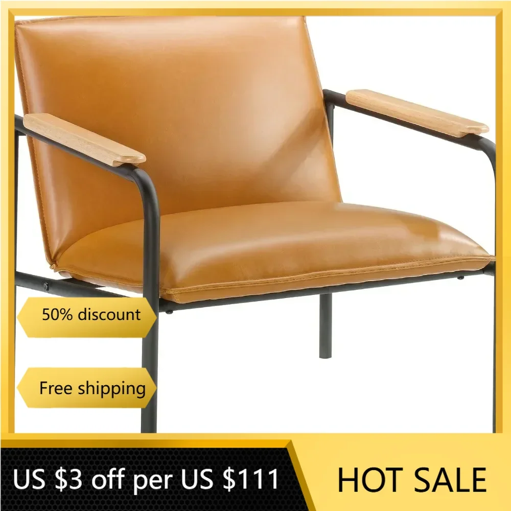 Sauder Boulevard Café Lounge Chair, Metal Camel finish