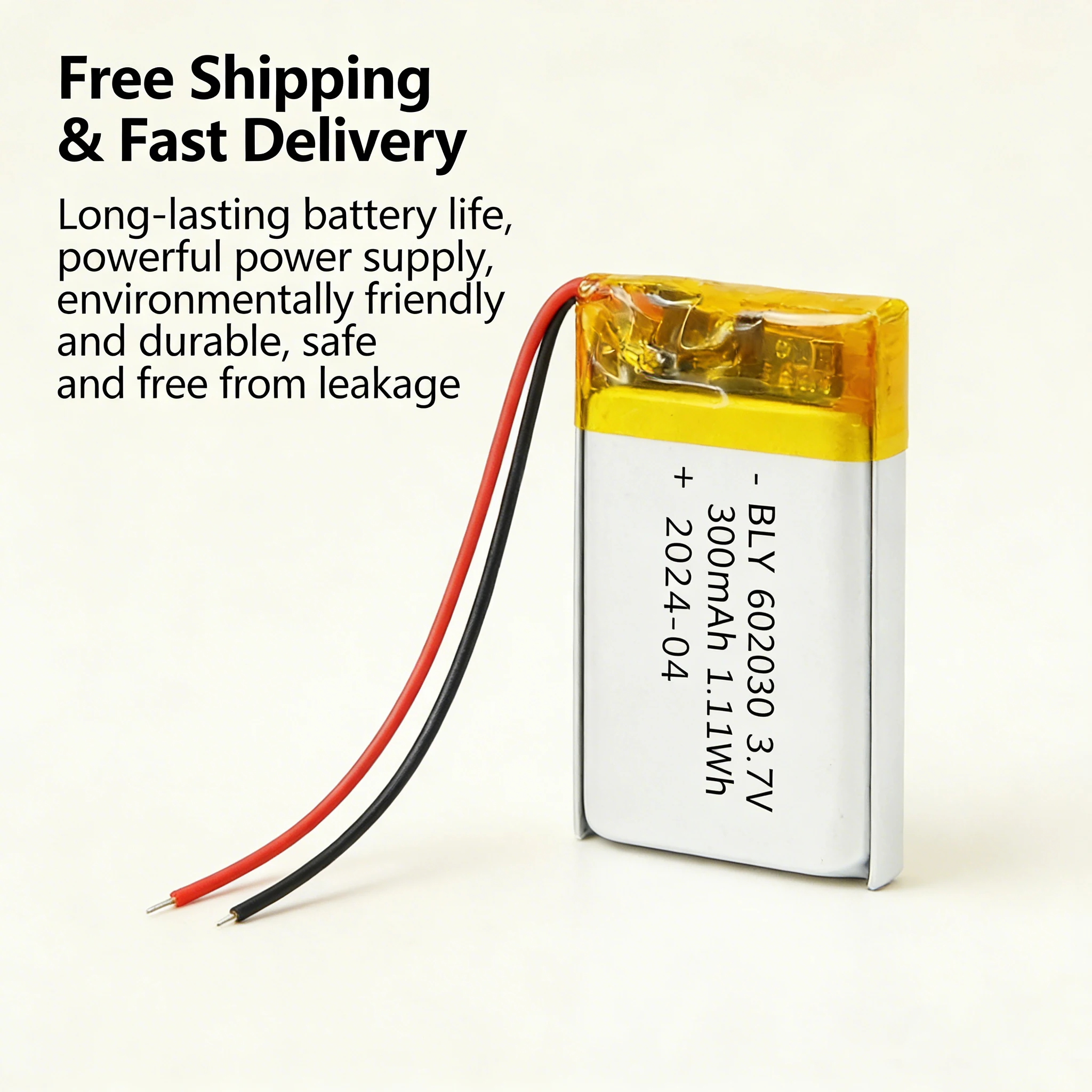062030 3.7V 300mAh LiPo Battery for Smart Watch Bluetooth Headset Digital Recorder Rechargeable Lithium Polymer Cells
