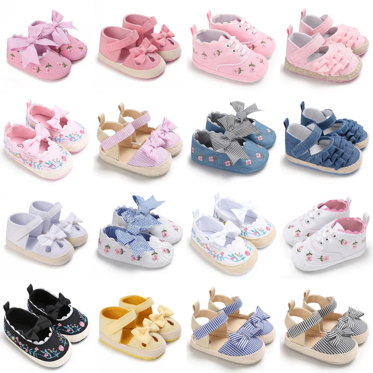 

Prewalker Baby Shoes Baby Shoes 0-18 Months Spring and Autumn New Baby Princess Soft Sole Walking Shoes