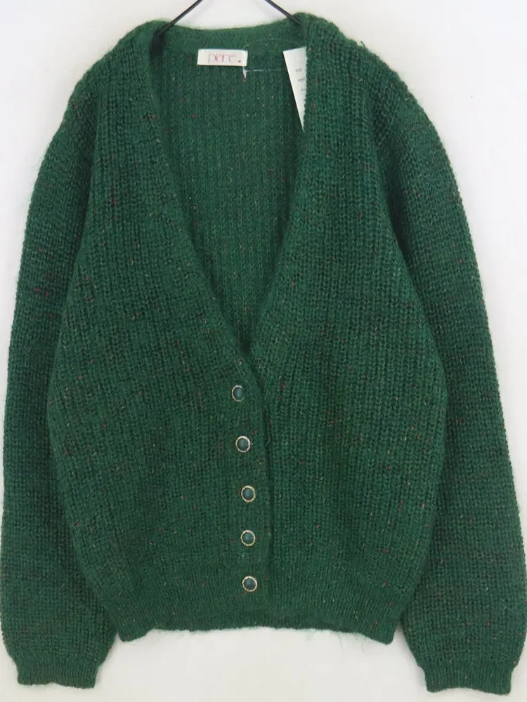 Vintage Handmade Hooked Flower Oversized Sweater Contrast Color Artistic Sle Long Sve round Ne Open Cardigan for Women