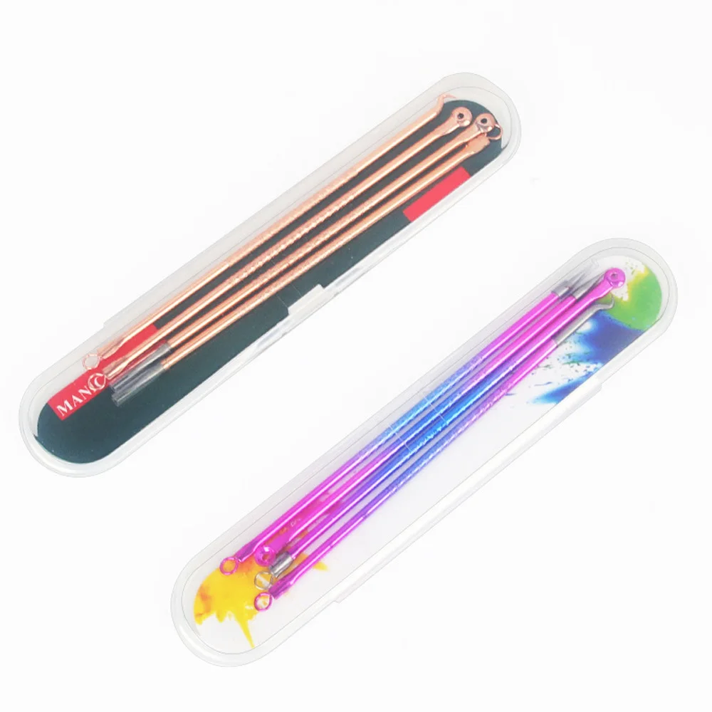 4PCS Akne Mitesser und Akne Entferner Hautpflege Weibliche Schönheit Akne Behandlung Poren Reinigung Nadel Haken