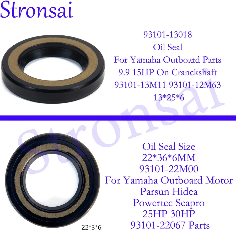 93101-13018 93101-22M00 Oil Seal For Yamaha Outboard 9.9-30HP 93101-13M11 93101-12M63 13*25*6MM 93101-22067 22*36*6MM parts