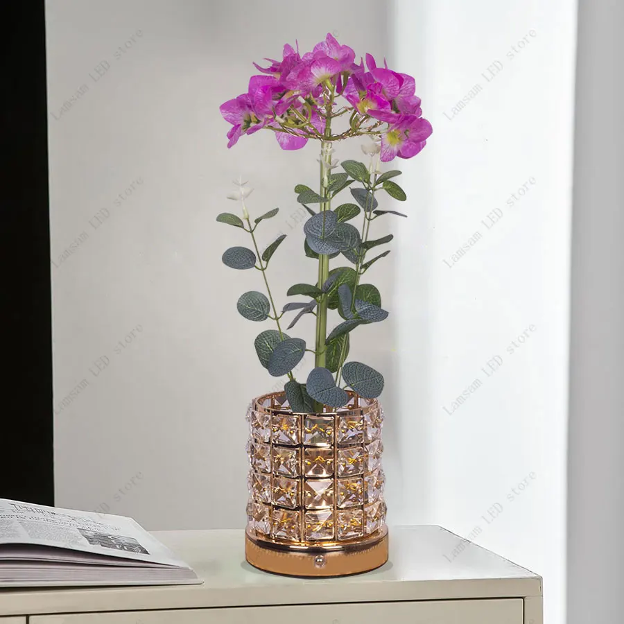 LED Rechargeable Flower Lamp Decorative Plant Light Luminous Artificial Flowers 1W Perfect for Room Decoration Office Bar Club