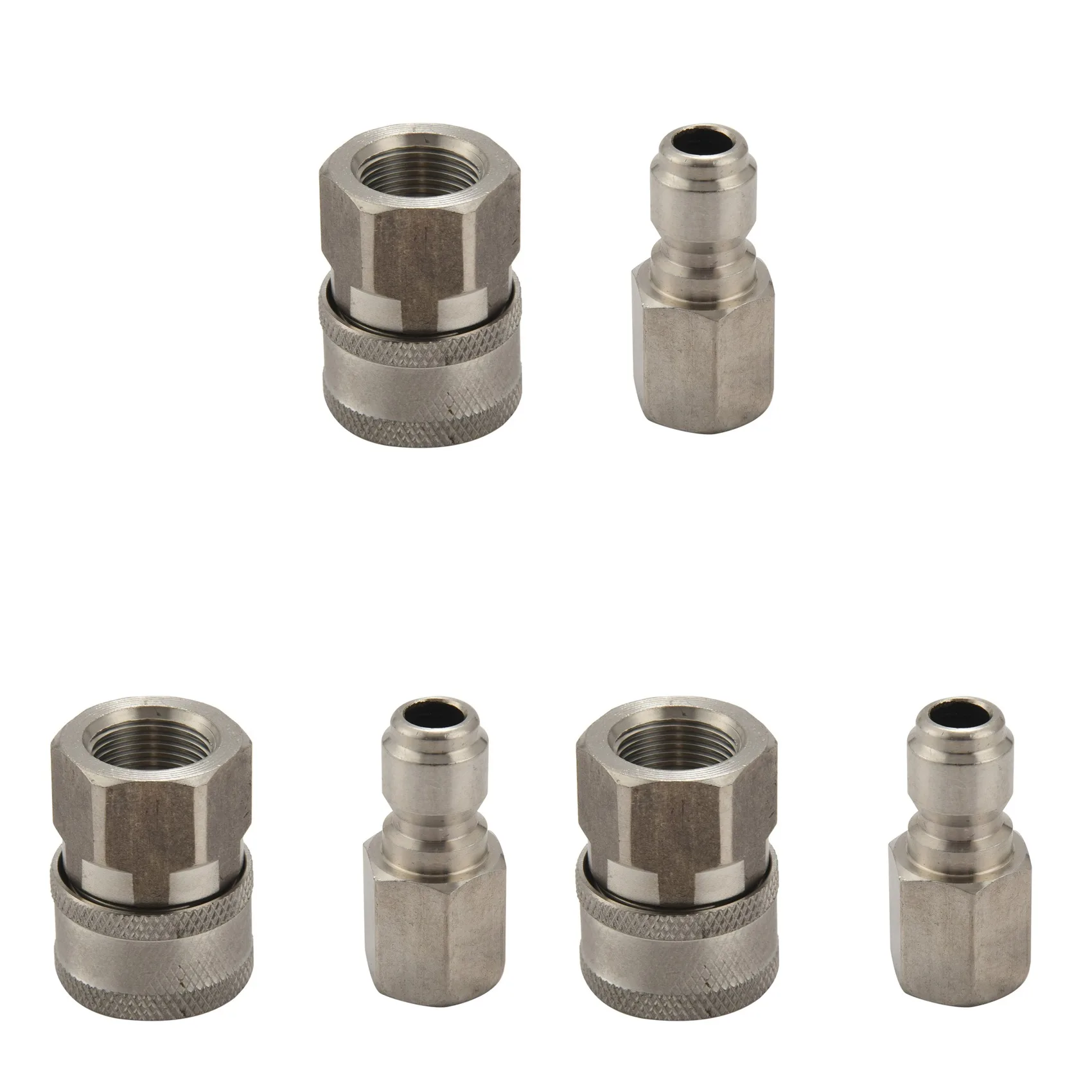 

3X Stainless Steel Pressure Washer Adapter Set G3/8 Inch Female Quick Connect Plug and Socket,Max Pressure 5000 Psi