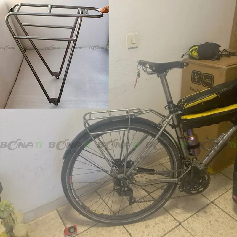 Titan-Legierung MTB Fahrrad-Gepäckträger, Fahrrad-Lastenträger für Hinten