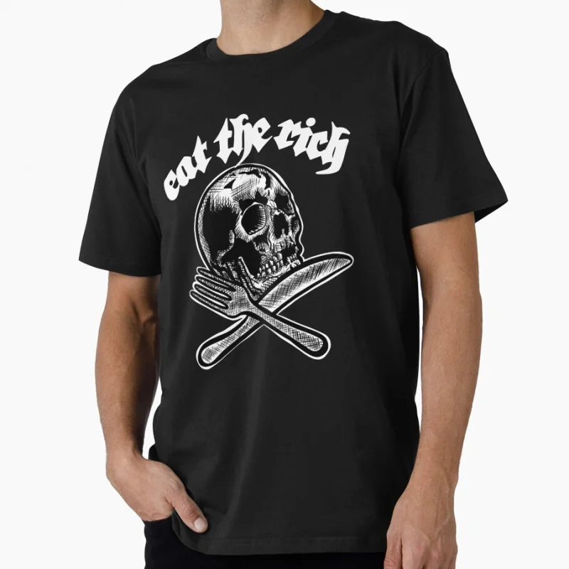 

Eat The Rich 1013 Funny Anarchy Gift t shirt for man Large size Tops 100% cotton printed men's clothes