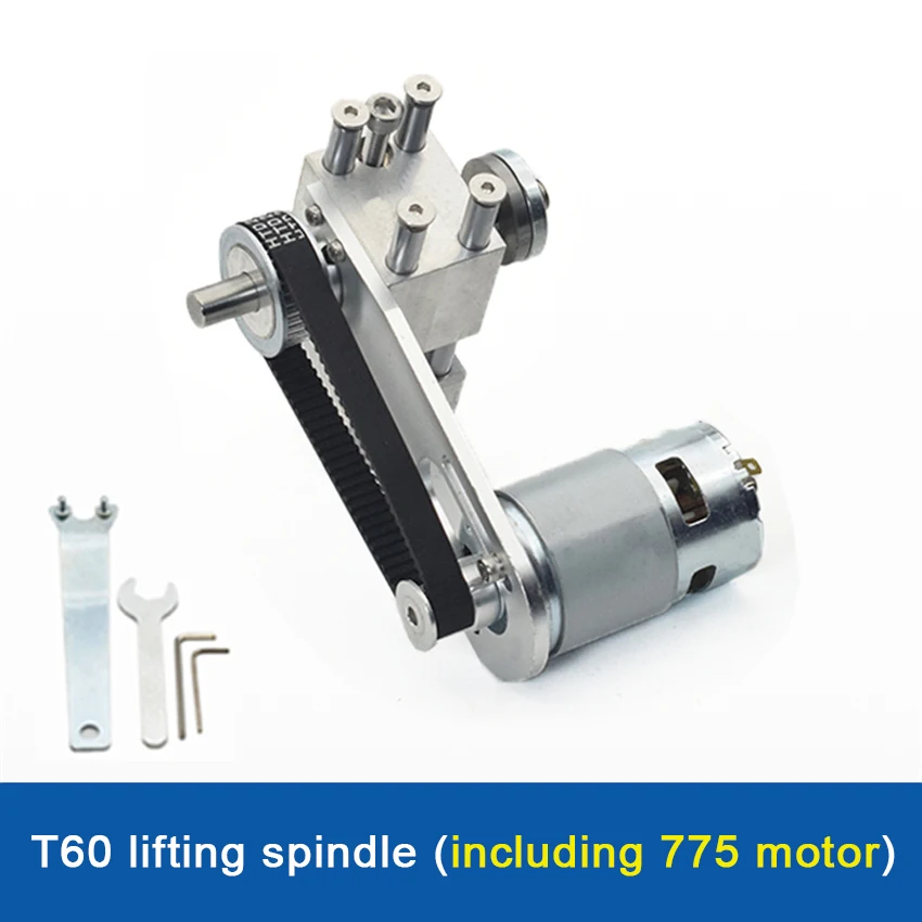 T60 Lifting Table Saw Spindle Miniature Lifting Table Saw Bearing Seat DIY Cutting Saw Depth Adjustment Kit With DC775/895 Motor