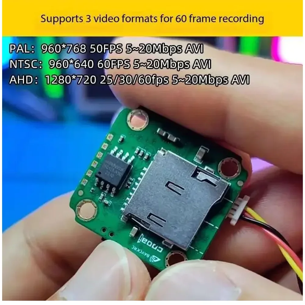COOAI COOEYE BAYCK MINI DVR 5V-30V يدعم 512G MAX Micro SD PAL/NTSC/AHD720P (25/30/60fps) وحدة فيديو للكاميرا بدون طيار FPV RC #2