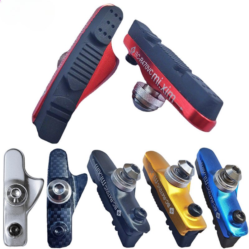 New Road Bike Brake pads For Rim C Brake CNC Bicycle Braking V-Brake Holder Shoes Rubber Block Durable Cycling Accessories
