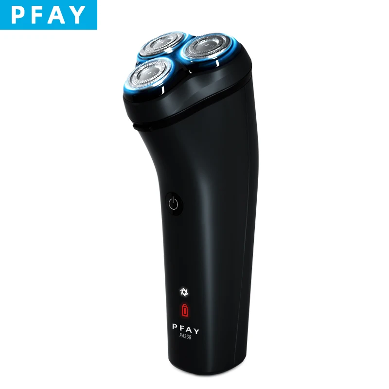 PFAY PA368 Men's Electric Shaver Rechargeable Razor for Men 3D Triple Blade Face Shaving Machine Type-C Fast Charge Beard Timmer