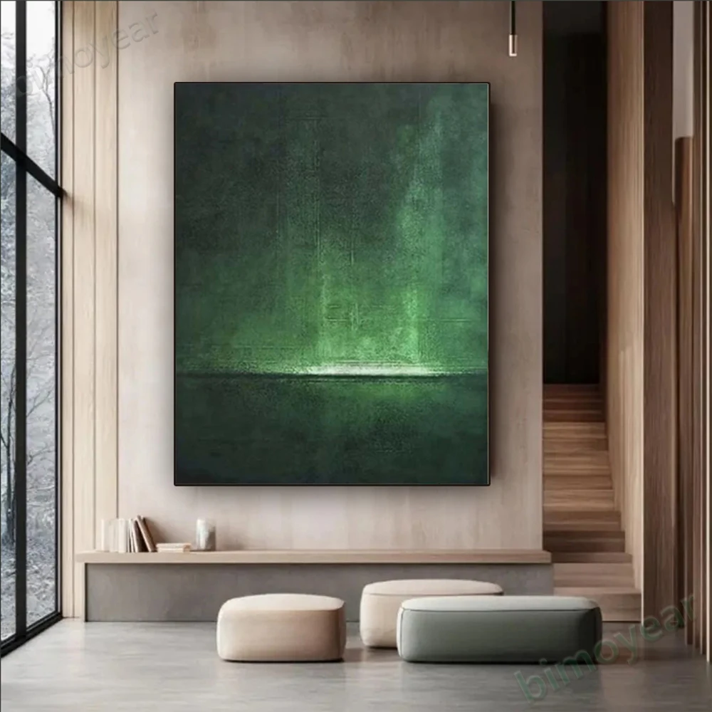 

100% hand drawn dark green abstract oil painting original wall painting home living room decoration paint interior aesthetics
