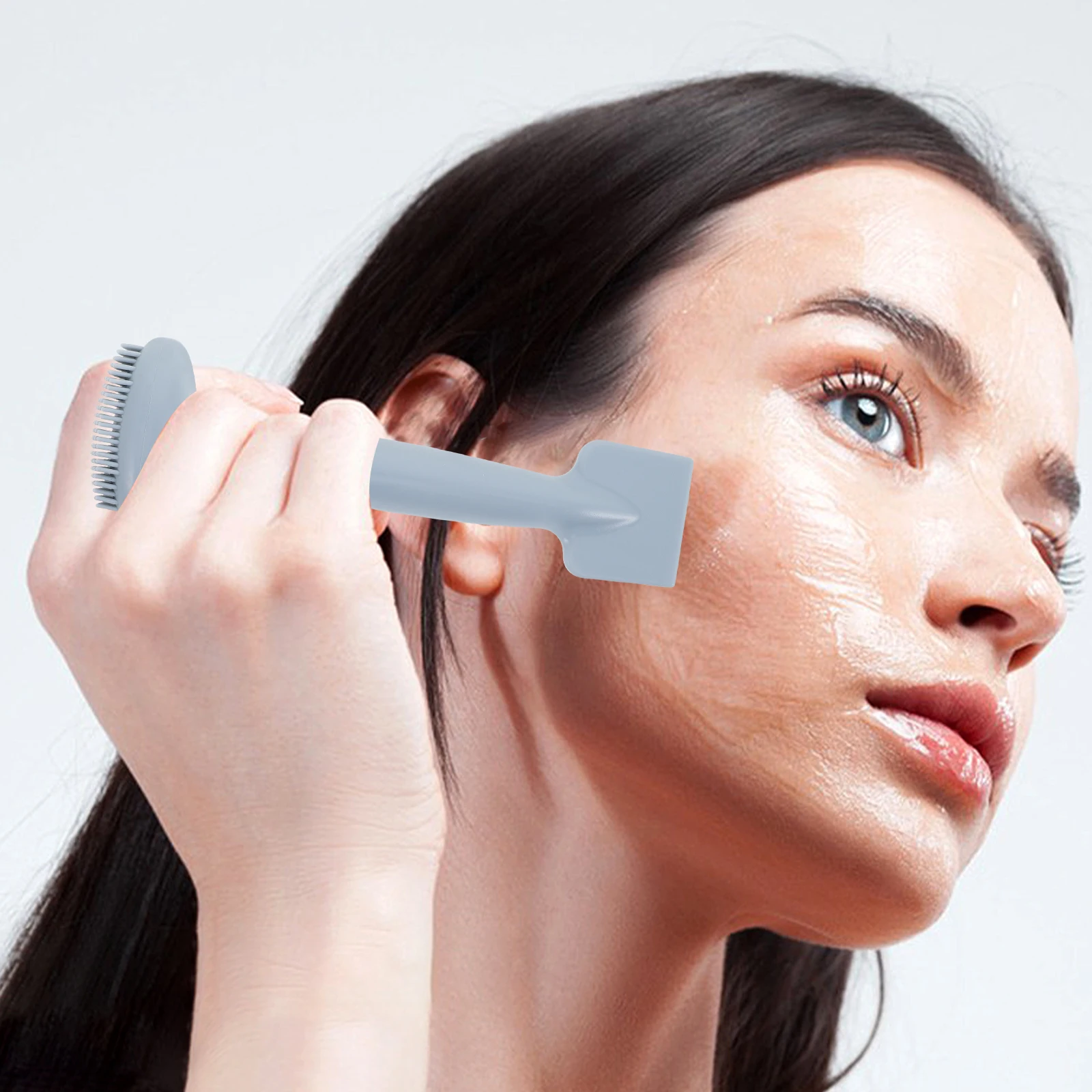 

Double-head Silicone Mask Brush Cleaning Tools Face Scrubber Mud Film Silica Gel Facial Applicator Cleansing
