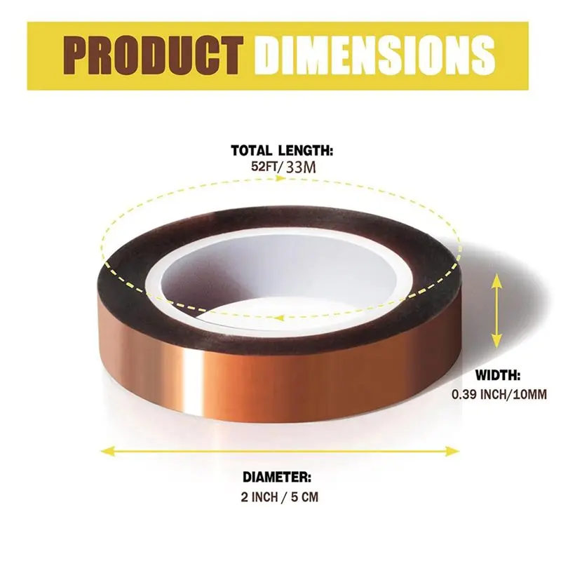 DT17 12 Rolls 10mm X33m Heat Tape High Temperature Heat Resistant Tape Heat Transfer Tape for Heat Sublimation for Press Vinyl