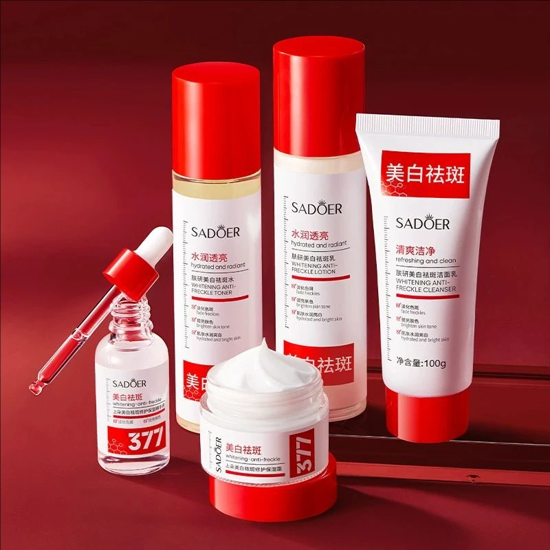 Whitening Anti Freckle Skin Care Set Face Toner Serum Cream Brighten Dark Spot Corrector Removal Fade Blemish Melasma Set