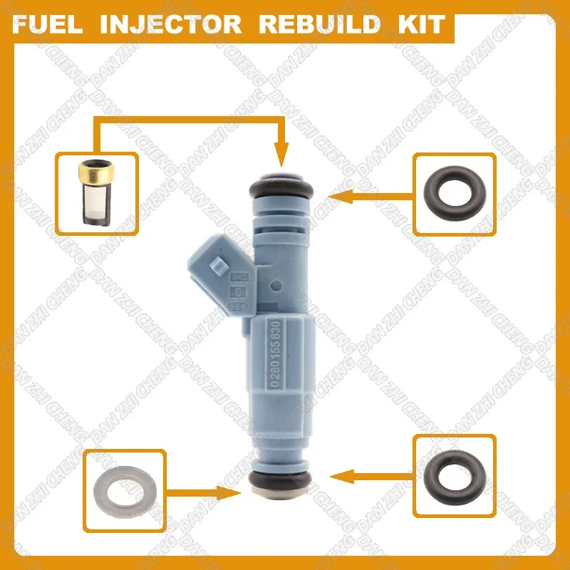 Fuel Injectors Seals O-Ring Repair Filters for 1999-2004 VOLVO 2.3L 2.5L I5 Ford Chevy GMC 4.6L 5.4L 7.4L 0280155830