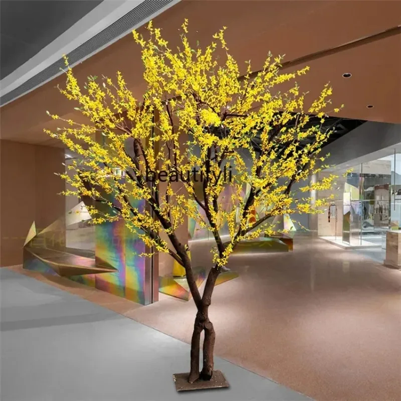ss cn8350 ss 8350 Simulation Winter Jasmine Tree Yellow Plant Fake Trees Large Indoor Living Room Ground Floriculture Happiness