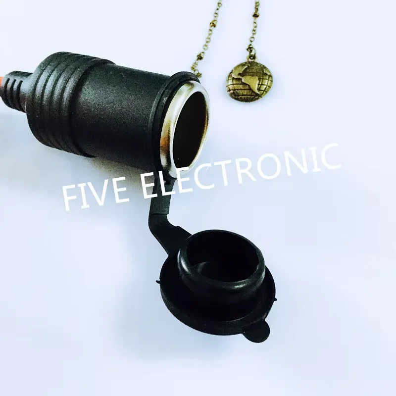 High Power Refit Car Cigarette Lighter Female Connector With Alligator Clip With Waterproof Cover Dust Cover