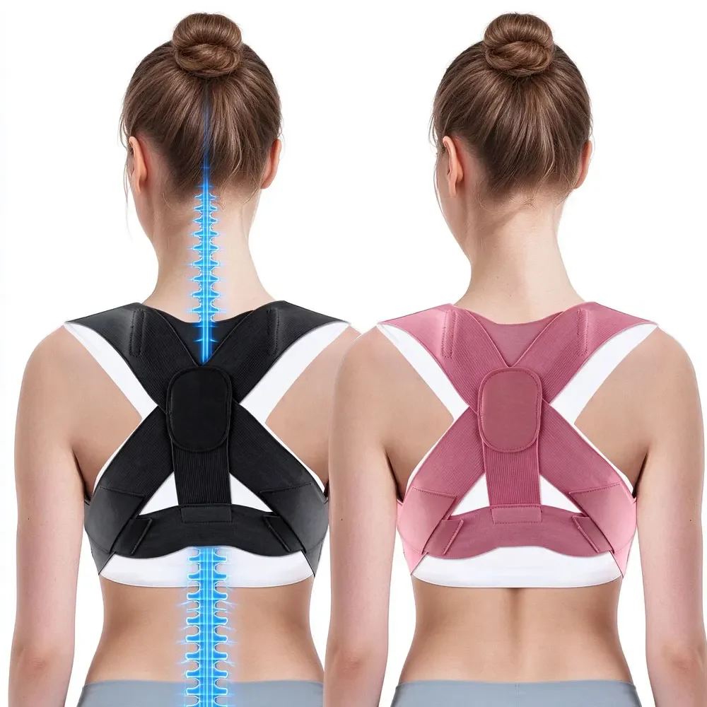 Elastic Posture Correction Shoulder Brace for Female, X-type Traction Back Straightener, Invisible Design Hunchback Corrector