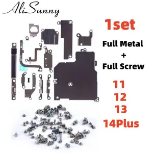 Bilashmart 1set Set Metal + Screw iPhone 13 Pro Max 14 Plus 11 12 Inner Bracket Accessories Shield Plate Parts