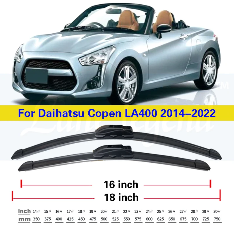 For Daihatsu Copen LA400 2014 - 2022 Car Front Windshield Wiper Blades Frameless Rubber Snow Scraping Accessories 2015 2016 2017