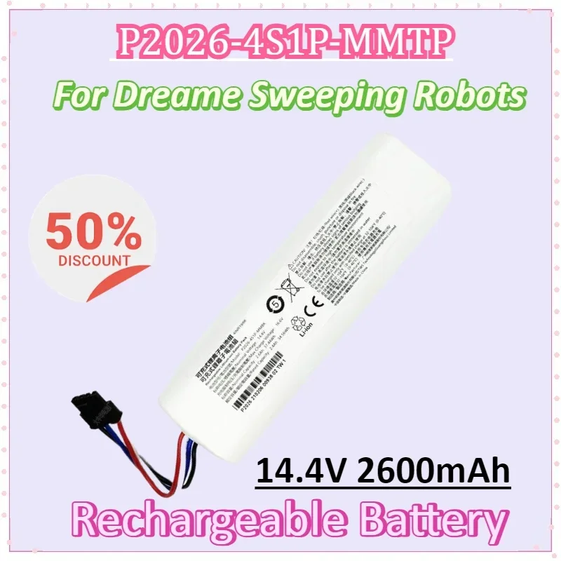 

P2026-4S1P-MMTP 14.4V 2600mAh Rechargeable Battery Pack 4 Line Plug for Dreame Sweeping Robots BatteriesHigh Quality