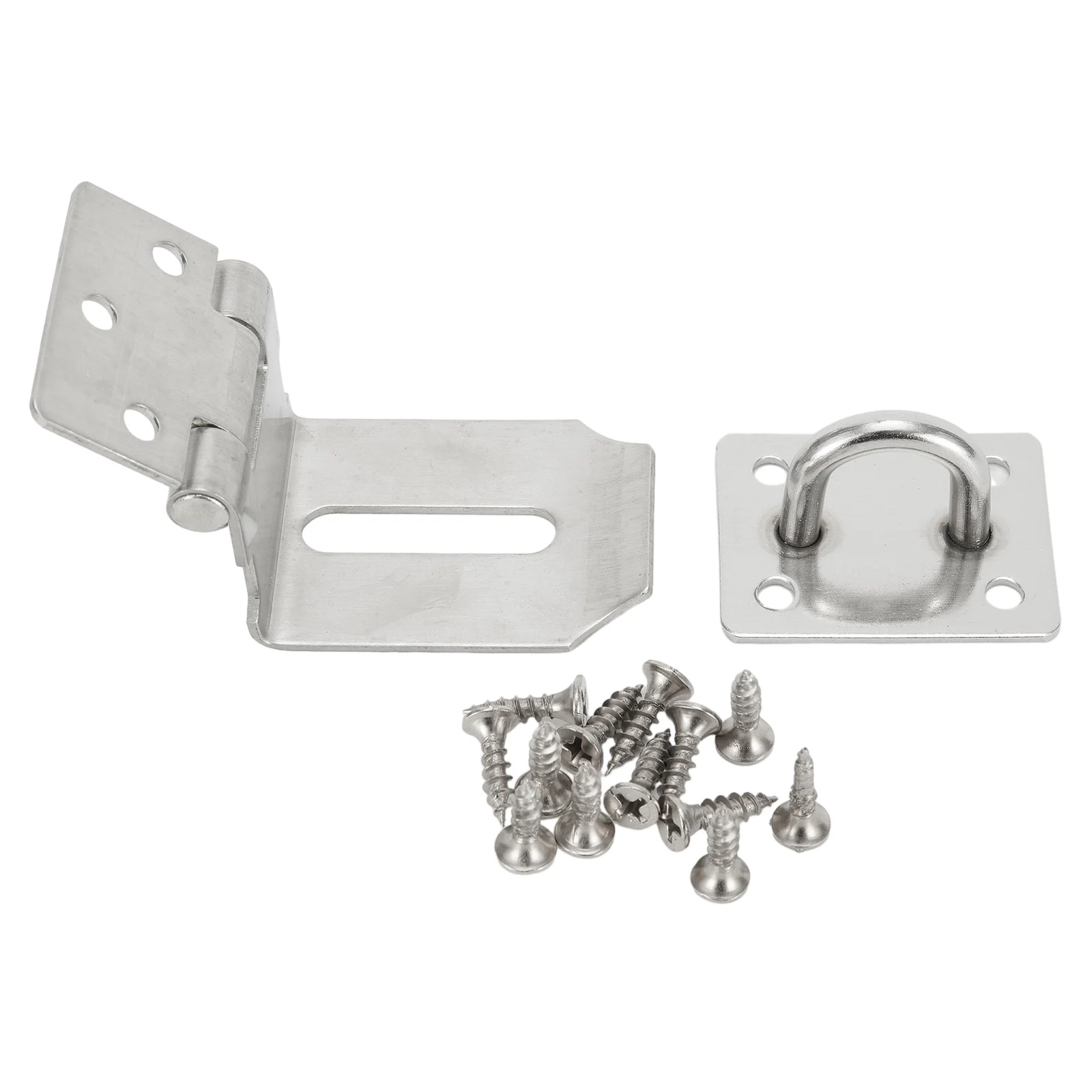 90 Degrees Door Buckle Lock Right Angle Latch Lock Security Hasps Stainless Steel Gate Padlock 3/4/5inch Door Hardware