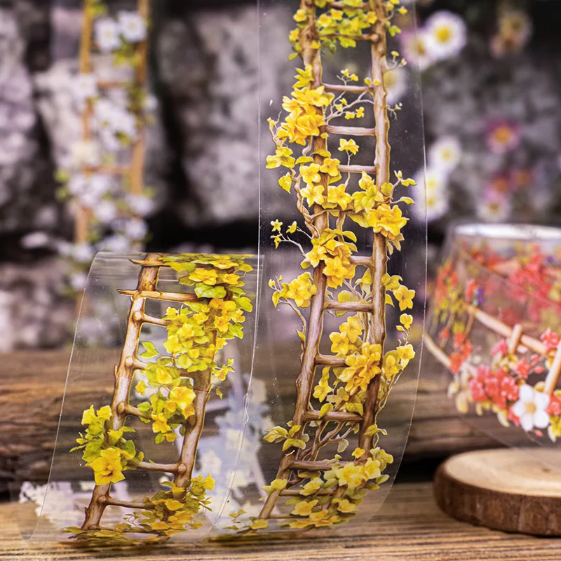 

1pcs/1lot Scrapbooking Stickers Decorative Adhesive Tapes Flower ladder Pet Japanese Stickers