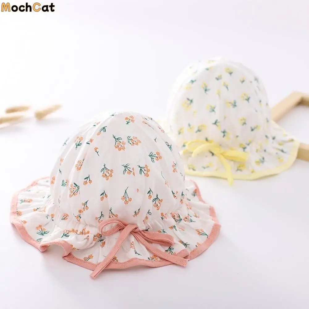 

Soft Breathable Baby Hat Drawstring Visors Lovely Bow Infant Hat Comfortable Adjustable Fisherman Hat 1-18Month Baby