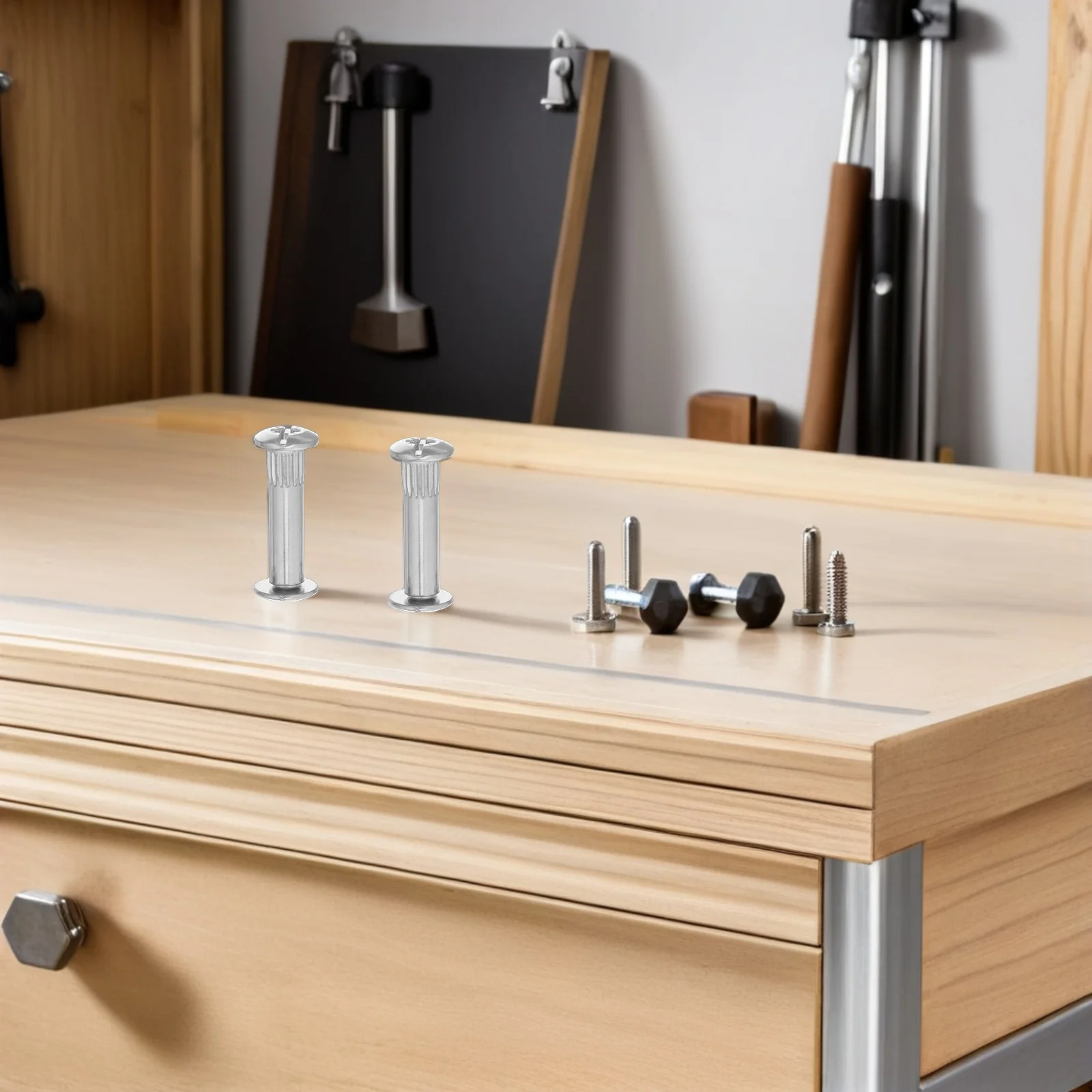 

100 шт. соединительных болтов M6 для мебели — винты для крепления панелей шкафов с гайками-шайбами — болты Chicago для деревянных шкафов и кроватей