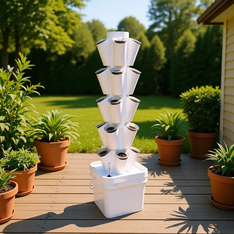 8L Capacity Hydroponic Growing Tower Soilless Cultivation Planting Equipment Vertical Hydroponic Column Desktop Planting Tower