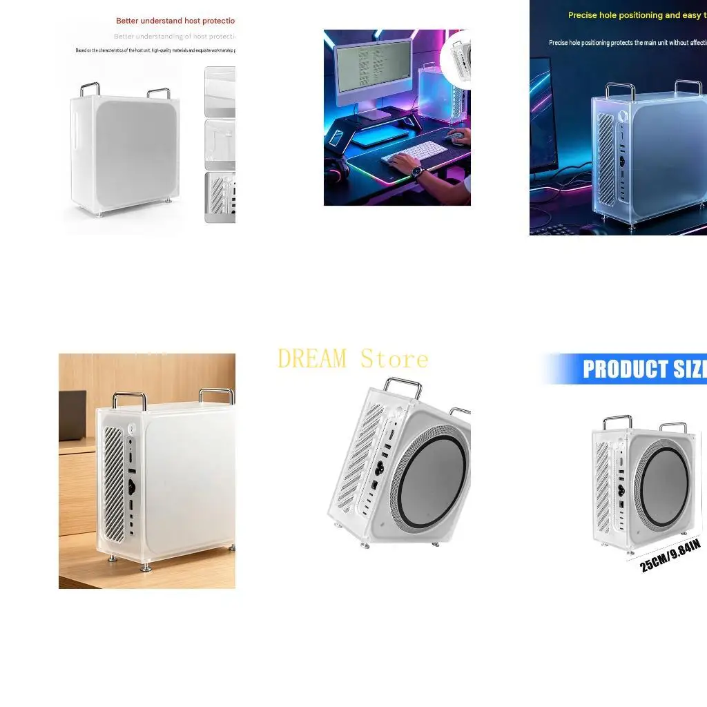 Desktop Computer Case for Studio, Acrylic Stand Shell with Open Frame Design and Direct Cable Access Support Best Sale