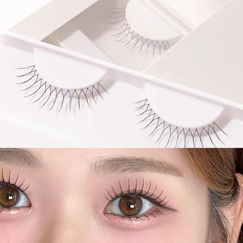 

3 Pairs U-shaped Air False Lashes Korean Manga Thin Clear Band Cross Eyelashes Extension Reusable Girl Group Natural Makeup Tool