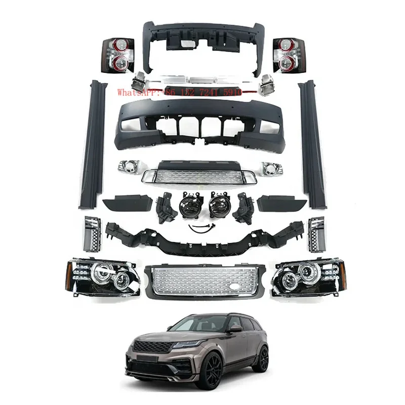Car Accessories 2012 Genesis Style Front Rear Bumper Headlights Grille Tail Lights Body Kit for Range Rover Vogue 2002-2009