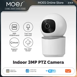 MOES Tuya WiFi Indoor Schwenk-/Neige-Smart-Überwachungskamera 3MP HD Infrarot-Nachtsicht Motion Tracking Sounderkennung Unterstützung Onvif