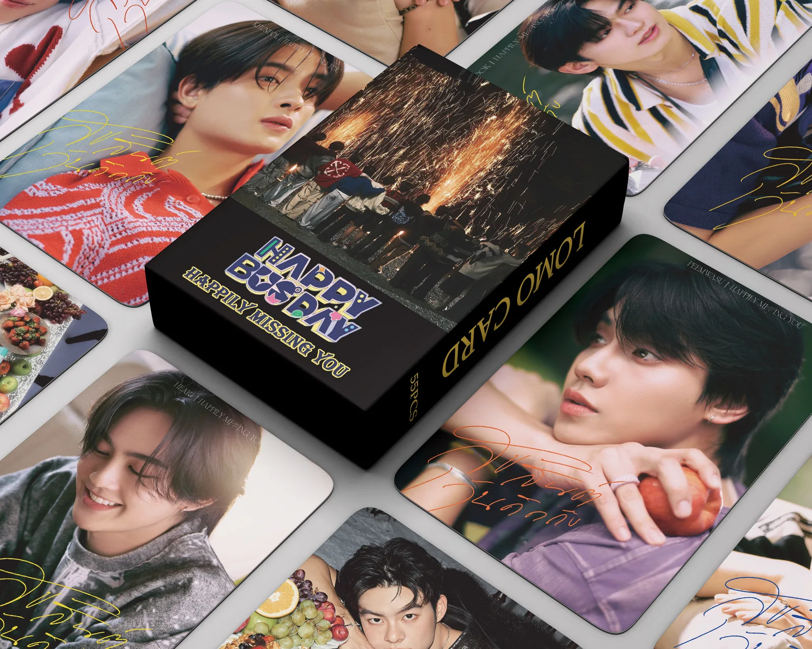 55Pcs/Set BUS Lomo Cards New Album Happily MissingYou HD Photocards High Quality Alan AA ALAN MARC ALAN Boy Group Fans Gifts