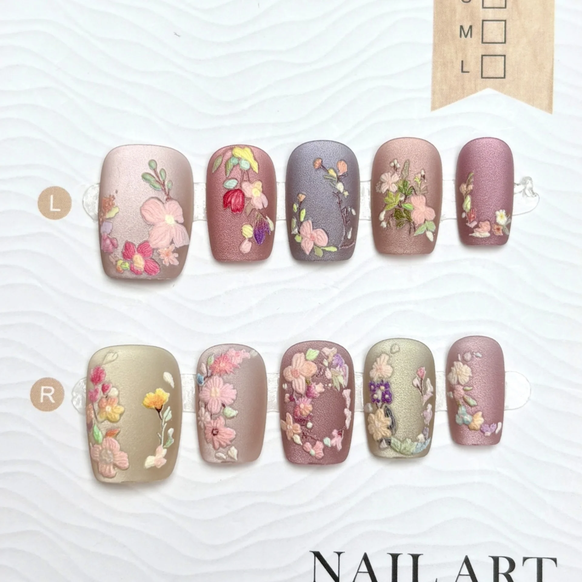 

10 шт. накладных ногтей с милым цветочным дизайном, красочные, с эффектом кошачьего глаза, квадратные, ручной работы, короткие, балетные, пресс-он