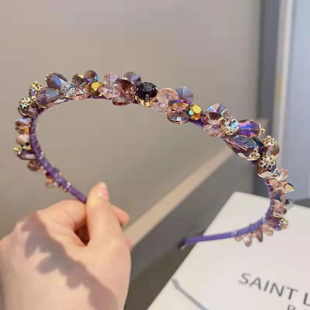 Kristallperlen-Haarreif für Damen, Handgefertigtes Strass-Haarband, Modisches Haarband, Funkelnder Haarreif, Haaraccessoires für den Alltag und Partys – Detail 9