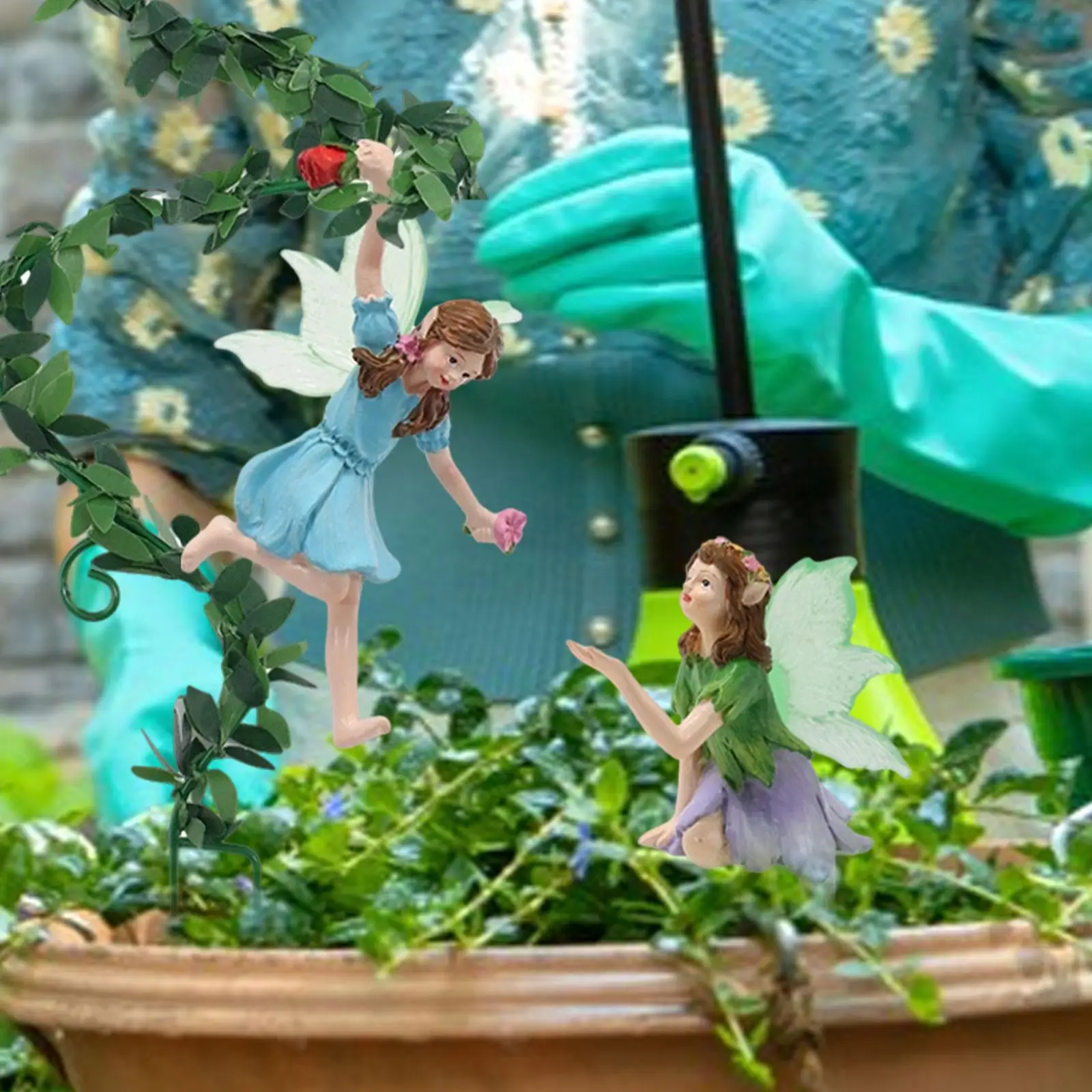 

Сказочный цветочный горшок, набор декора, центральный садовый декор, украшение в горшке из смолы для патио, открытый сад, бонсай, заднего двора