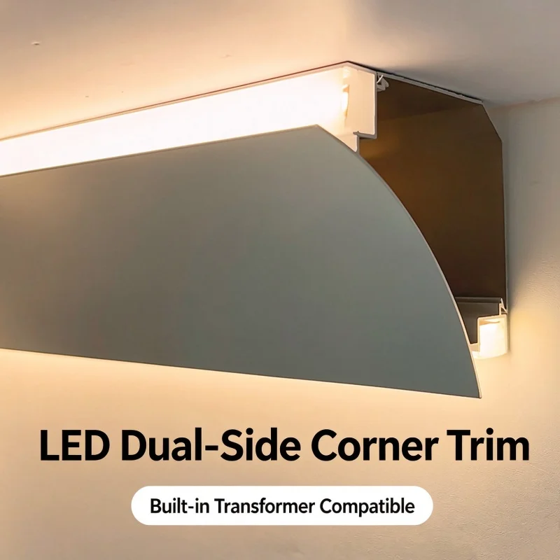 1M 85mm Double Side Emitting Ceiling Corner Led Aluminum Profile Channel Wall Washer Gypsum Line Light Home Decor Ambient Lamp
