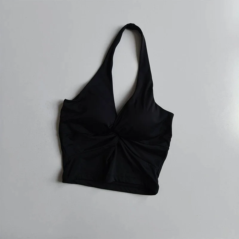 Sexy Sport-Bralette mit offenem Rücken und Neckholder-Ausschnitt für Damen, Push-Up-Yoga-BH mit integriertem Stützsystem für Pilates, Workout und als Alltagsbekleidung – Detail 10