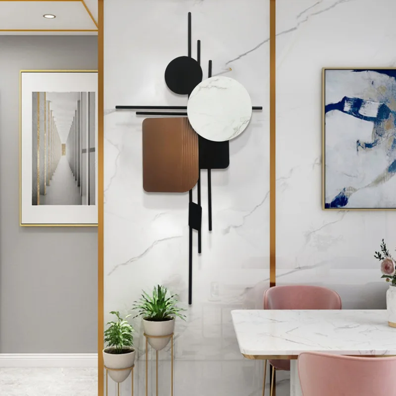 3D Metal Wall Art, Modern Minimalist Living Room Decor, Abstract Geometric Wa...