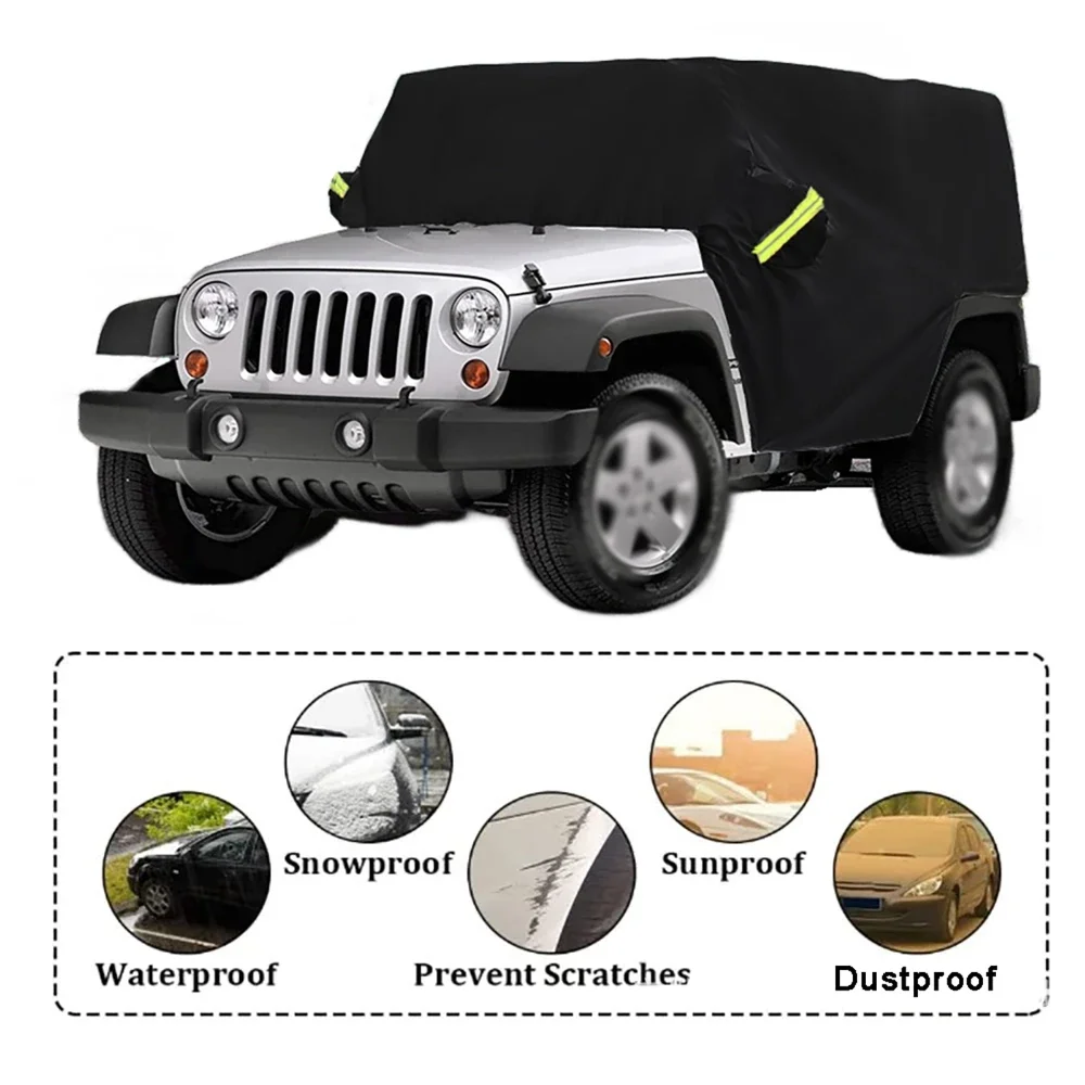 Car Protective Cover Waterproof Sunscreen 210D Oxford Car Clothing for Jeep Wrangler JK/JL 2007-2021 Hardtop 2/4 doors