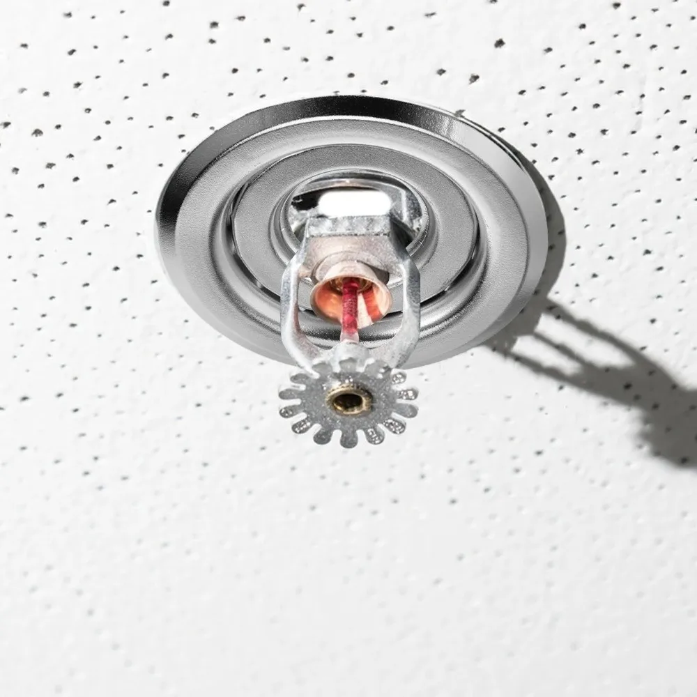 Metal Fire Sprinkler Head Protector Aesthetic Adjustable Fire Sprinkler Escutcheon Fire Safety Decorative Cover Side Wall